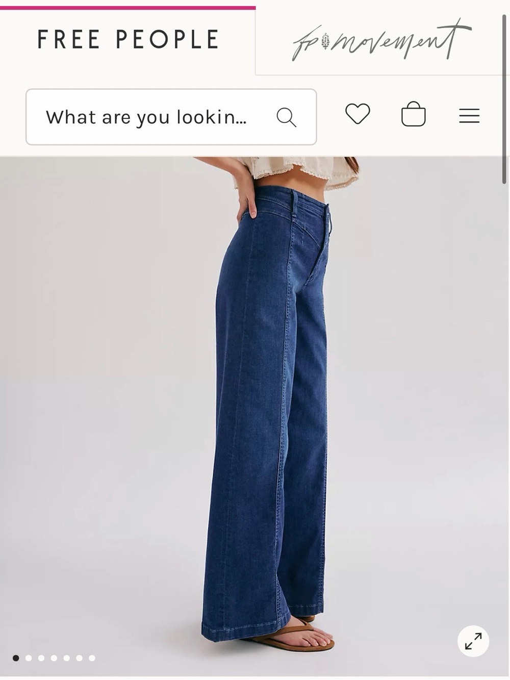 Free People Wide-Leg High-Rise Jeans Blue Wash petite size 24 , 30” inseam